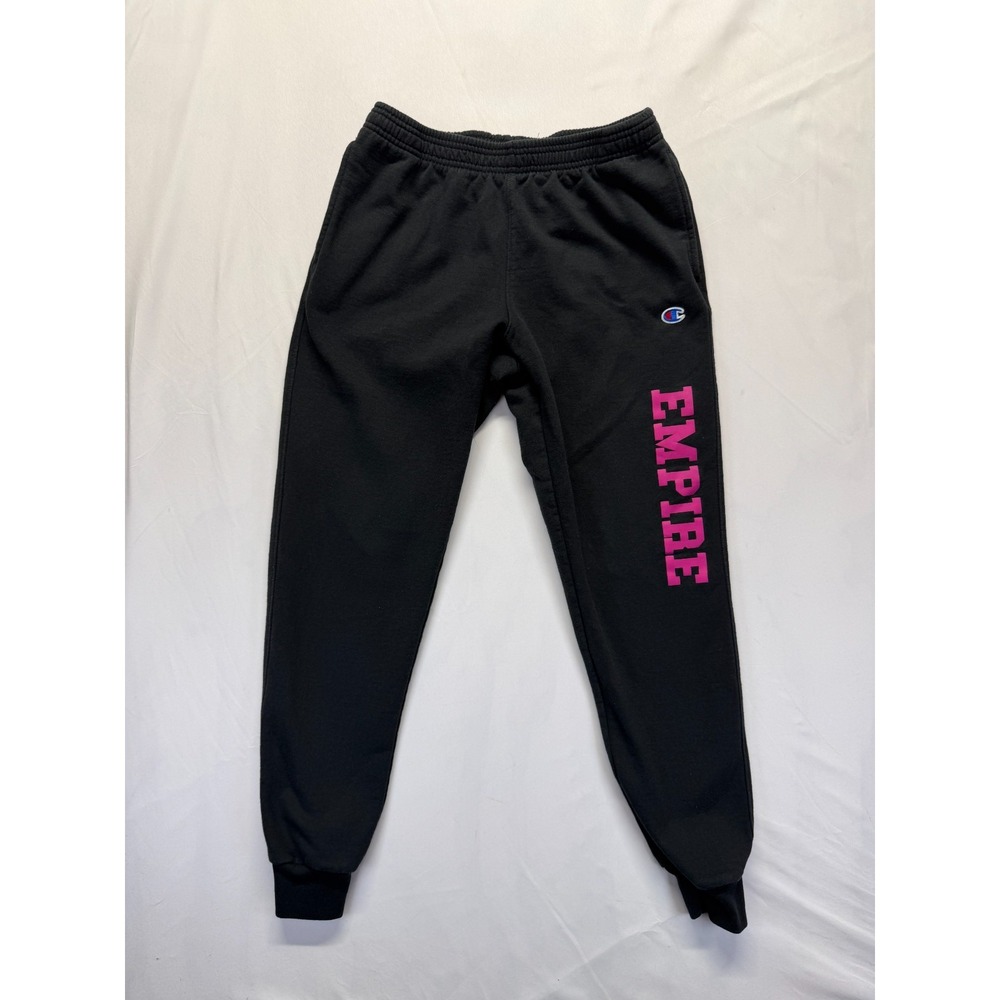 Champion Sweatpants Girls XL Black Graphic Print Empire Fleece Lined Athleisure